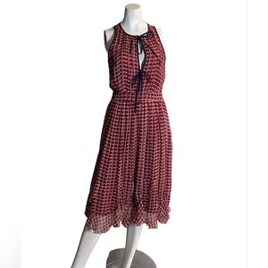 Joie Oxblood Burgundy Silk Chiffon Sleeveless Flounce Rolanda Dress 4